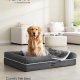 FEANDREA Hundeseng, Ortop�disk Hundeseng, Stor Hundeseng Vandt�t, Aftageligt Vaskbart Betr�k Hundesofa med Skridsikker Bund, H�vede Kanter, 42 x 32 x 8 Tommer, M�rkegr� UPGW077G01V1