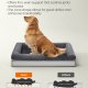 FEANDREA Hundeseng, Ortop�disk Hundeseng, Stor Hundeseng Vandt�t, Aftageligt Vaskbart Betr�k Hundesofa med Skridsikker Bund, H�vede Kanter, 42 x 32 x 8 Tommer, M�rkegr� UPGW077G01V1