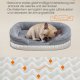 FEANDREA PGW281G01 Hundeseng til mellemstore hunde, 76 x 51 x 18 cm, ortop�disk, vandt�t inderlag, h�vede kanter, aftageligt, vaskbart betr�k, skridsikker, lysegr�