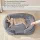 FEANDREA PGW281G01 Hundeseng til mellemstore hunde, 76 x 51 x 18 cm, ortop�disk, vandt�t inderlag, h�vede kanter, aftageligt, vaskbart betr�k, skridsikker, lysegr�