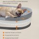 FEANDREA PGW281G01 Hundeseng til mellemstore hunde, 76 x 51 x 18 cm, ortop�disk, vandt�t inderlag, h�vede kanter, aftageligt, vaskbart betr�k, skridsikker, lysegr�