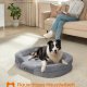 FEANDREA Hundeseng, Stor Ortop�disk Hundesofa, 91 x 68 x 18 cm, �ggeburskum, Vandt�t For, H�vede Kanter, Aftageligt og Maskinvaskbart Betr�k, Skridsikker, Lysegr� PGW282G01
