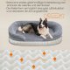 FEANDREA Hundeseng, Stor Ortop�disk Hundesofa, 91 x 68 x 18 cm, �ggeburskum, Vandt�t For, H�vede Kanter, Aftageligt og Maskinvaskbart Betr�k, Skridsikker, Lysegr� PGW282G01