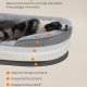 FEANDREA Hundeseng, Stor Ortop�disk Hundesofa, 91 x 68 x 18 cm, �ggeburskum, Vandt�t For, H�vede Kanter, Aftageligt og Maskinvaskbart Betr�k, Skridsikker, Lysegr� PGW282G01