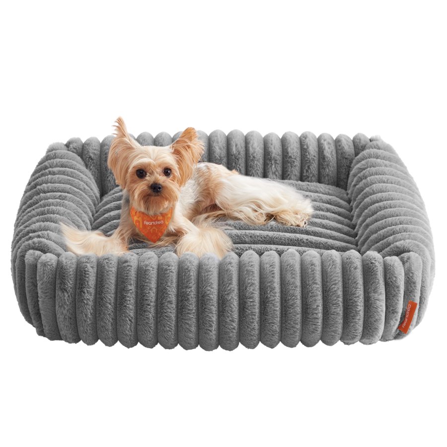 FEANDREA Hundeseng, Mellem Hundesofa, Bl�d Polstring, Vaskbar, 71 x 55 x 18 cm, Duegr� PGW311GD01