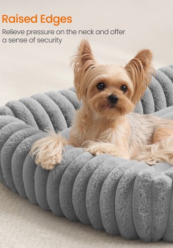FEANDREA Hundeseng, Mellem Hundesofa, Bl�d Polstring, Vaskbar, 71 x 55 x 18 cm, Duegr� PGW311GD01