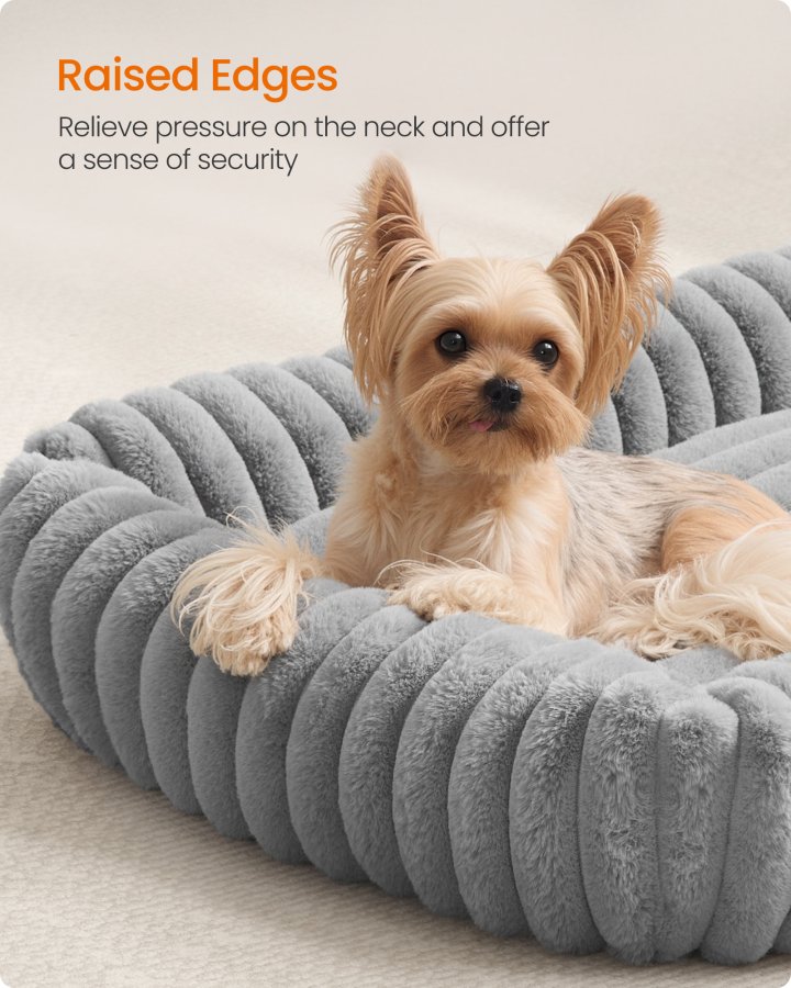 FEANDREA Hundeseng, Mellem Hundesofa, Bl�d Polstring, Vaskbar, 71 x 55 x 18 cm, Duegr� PGW311GD01