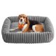FEANDREA Hundeseng, Stor Hundesofa, Bl�d Polstring, Vaskbar, 91 x 68 x 18 cm, Duegr� PGW312GD01