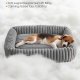 FEANDREA Hundeseng, Stor Hundesofa, Bl�d Polstring, Vaskbar, 91 x 68 x 18 cm, Duegr� PGW312GD01