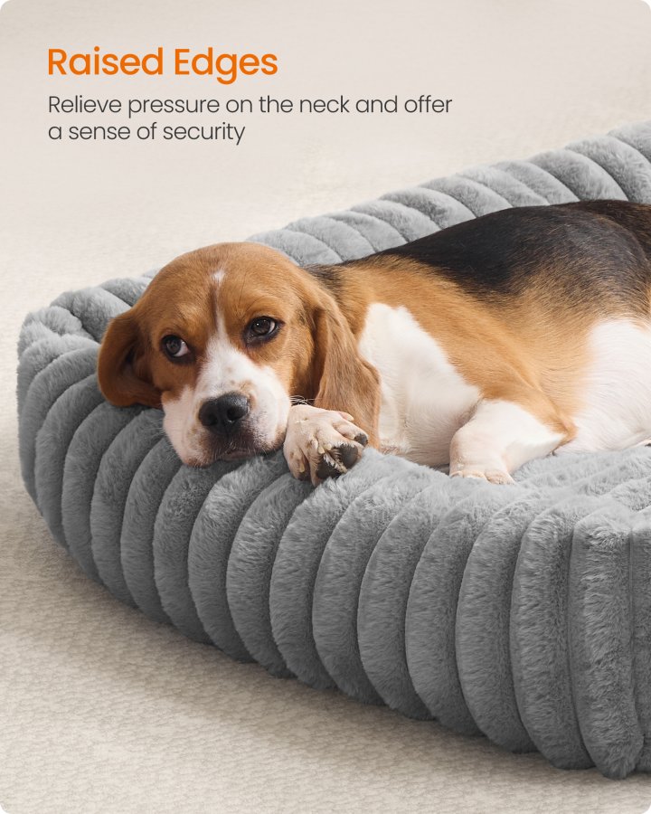 FEANDREA Hundeseng, Stor Hundesofa, Bl�d Polstring, Vaskbar, 91 x 68 x 18 cm, Duegr� PGW312GD01