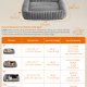 FEANDREA Hundeseng, Stor Hundesofa, Bl�d Polstring, Vaskbar, 91 x 68 x 18 cm, Duegr� PGW312GD01