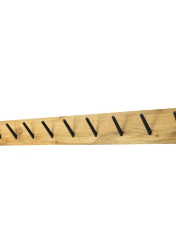 SPINDER DESIGN Pic 10 knaggrekke, m. 10 kroker - naturlig og svart eik (B:100)