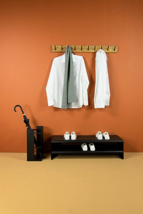 SPINDER DESIGN Onpa skostativ, m. 2 hyller - svart stl (B:101,5)