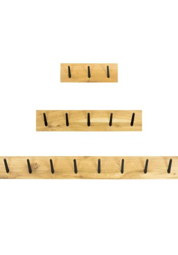 SPINDER DESIGN Pic 5 knaggrekke, m. 5 kroker - naturlig og svart eik (B:50)