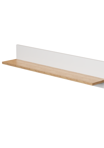 KOCOT Denver Wandregal, rechteckig - weiße und natürliche Hickory-Spanplatte