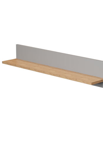 KOCOT Denver Wandregal, rechteckig - Chinchillagrau und natürliche Hickory-Spanplatte