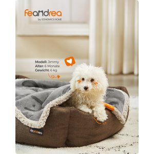 FEANDREA Vandt�t Hundet�ppe, Sherpa Fleece K�ledyrst�ppe til Miniaturehunde, Katte, 73 x 63 cm, S, Maskinvaskbar, Vendbar Hundesofabeskytter, Gr� PPB029G01