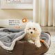 FEANDREA Vandt�t Hundet�ppe, Sherpa Fleece K�ledyrst�ppe til Miniaturehunde, Katte, 73 x 63 cm, S, Maskinvaskbar, Vendbar Hundesofabeskytter, Gr� PPB029G01