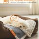 FEANDREA Vandt�t Hundet�ppe, Sherpa Fleece K�ledyrst�ppe til Miniaturehunde, Katte, 73 x 63 cm, S, Maskinvaskbar, Vendbar Hundesofabeskytter, Gr� PPB029G01