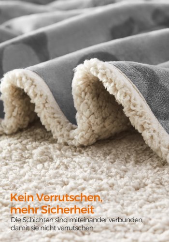 FEANDREA Vandt�t Hundet�ppe, Sherpa Fleece K�ledyrst�ppe til Miniaturehunde, Katte, 73 x 63 cm, S, Maskinvaskbar, Vendbar Hundesofabeskytter, Gr� PPB029G01