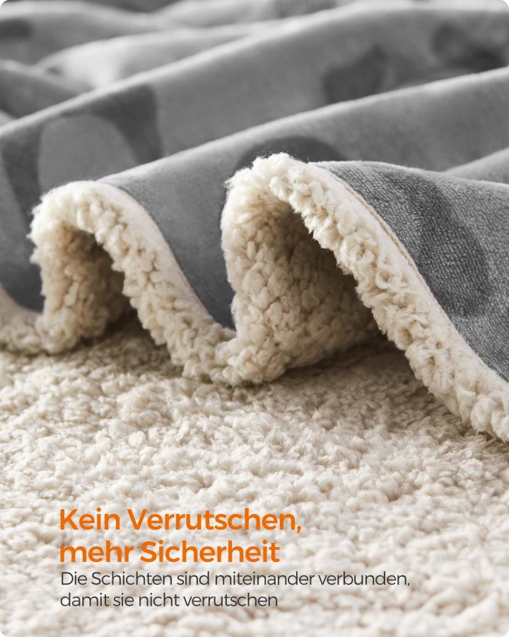 FEANDREA Vandt�t Hundet�ppe, Sherpa Fleece K�ledyrst�ppe til Miniaturehunde, Katte, 73 x 63 cm, S, Maskinvaskbar, Vendbar Hundesofabeskytter, Gr� PPB029G01