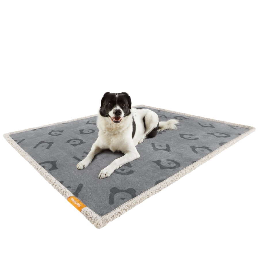 FEANDREA Vandt�t Hundet�ppe, Sherpa Fleece K�ledyrst�ppe til Sm� og Mellemstore Hunde, Katte, 127 x 101 cm, L, Maskinvaskbar, Vendbar Hundesofabetr�k, Gr� PPB050G01