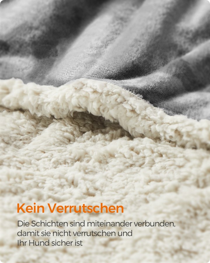 FEANDREA Vandt�t Hundet�ppe, Sherpa Fleece K�ledyrst�ppe til Mellemstore og Store Hunde, Katte, 152 x 127 cm, XL, Maskinvaskbar, Vendbar Hundesofabetr�k, Gr� PPB060G01