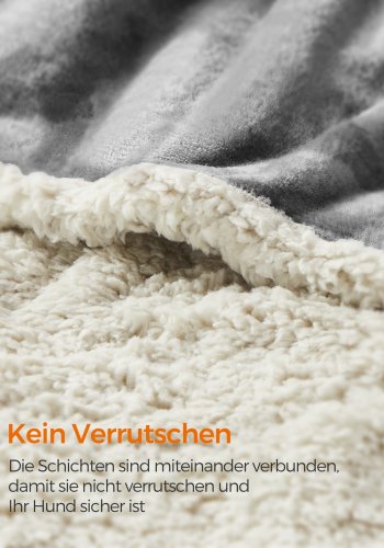 FEANDREA Vandt�t Hundet�ppe, Sherpa Fleece K�ledyrst�ppe til Store og Ekstra Store Hunde, Katte, 203 x 152 cm, XXL, Maskinvaskbar, Vendbar Hundesofabetr�k, Gr� PPB080G01