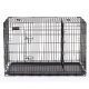 FEANDREA Hundebur, Hundebur med 2 d�re, 122 x 74,5 x 80,5 cm, Sort PPD48BK