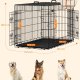 FEANDREA Hundebur, Hundebur med 2 d�re, 122 x 74,5 x 80,5 cm, Sort PPD48BK