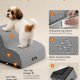 FEANDREA 2-trins hundetrappe, hundetrappe til seng, sofa, vandt�t k�ledyrstrappe med skridsikkert design, blid h�ldning, aftageligt vaskbart betr�k, h�ndtag, duegr� PPS002G01