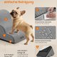 FEANDREA 3-trins hundetrappe, hundetrappe til seng, sofa, vandt�t k�ledyrstrappe med skridsikkert design, blid h�ldning, aftageligt vaskbart betr�k, h�ndtag, duegr� PPS003G01