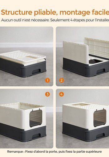 FEANDREA lukket sppelkasse, m. avtakbart brett, se, brste, anti-lekkasje - beige og svart plastik