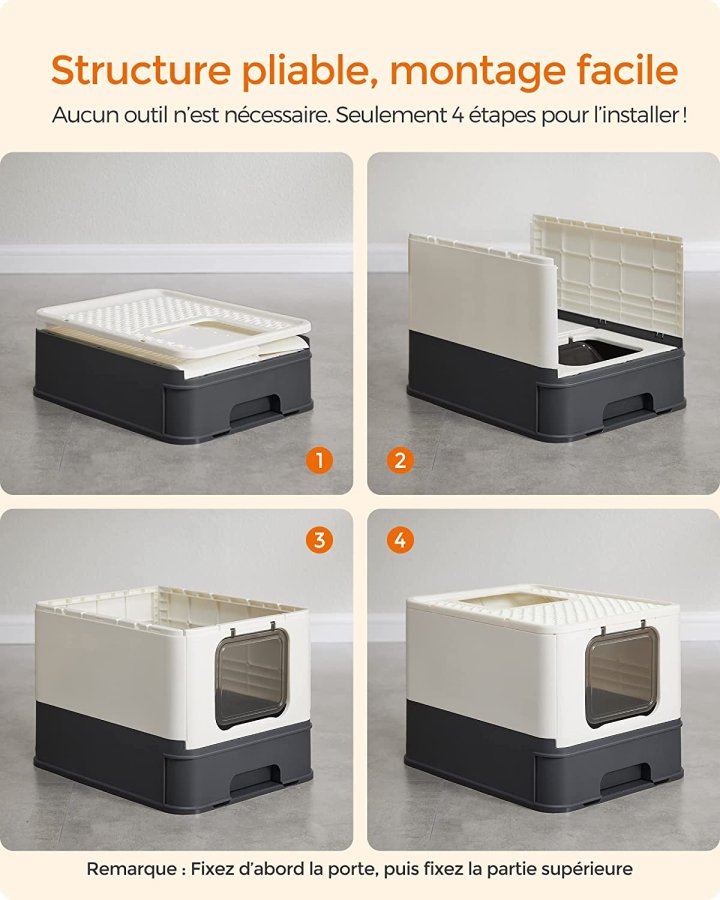 FEANDREA lukket sppelkasse, m. avtakbart brett, se, brste, anti-lekkasje - beige og svart plastik