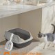 FEANDREA H�j kattebakke, XL �ben kattebakke med skovl, til killinger, store katte, skifergr� PPT009GN01