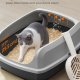FEANDREA H�j kattebakke, XL �ben kattebakke med skovl, til killinger, store katte, skifergr� PPT009GN01