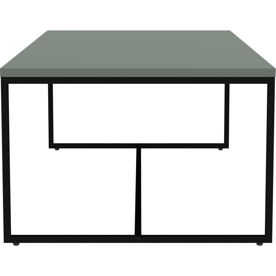 TENZO Lipp sofabord, rektangulrt - tkegrnn sponplate og svart metall (120x60)