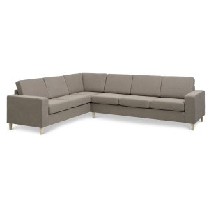 Pan set 7 corner hjrnesofa - antelope beige polyester stof og natur tr