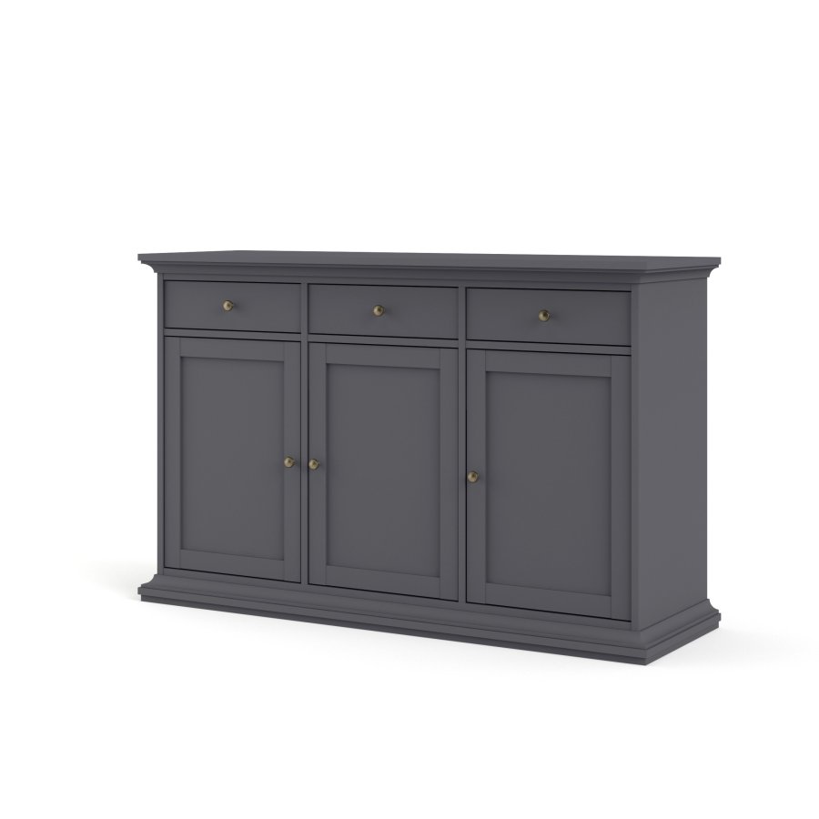TVILUM Paris Sideboard 3 Türen + 3 Schubladen - ParcelMatt Grey Matt Grey