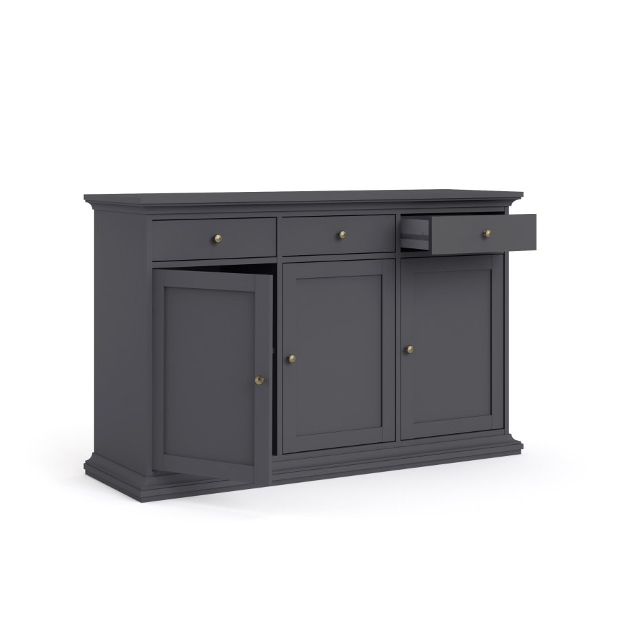 TVILUM Paris Sideboard 3 Türen + 3 Schubladen - ParcelMatt Grey Matt Grey