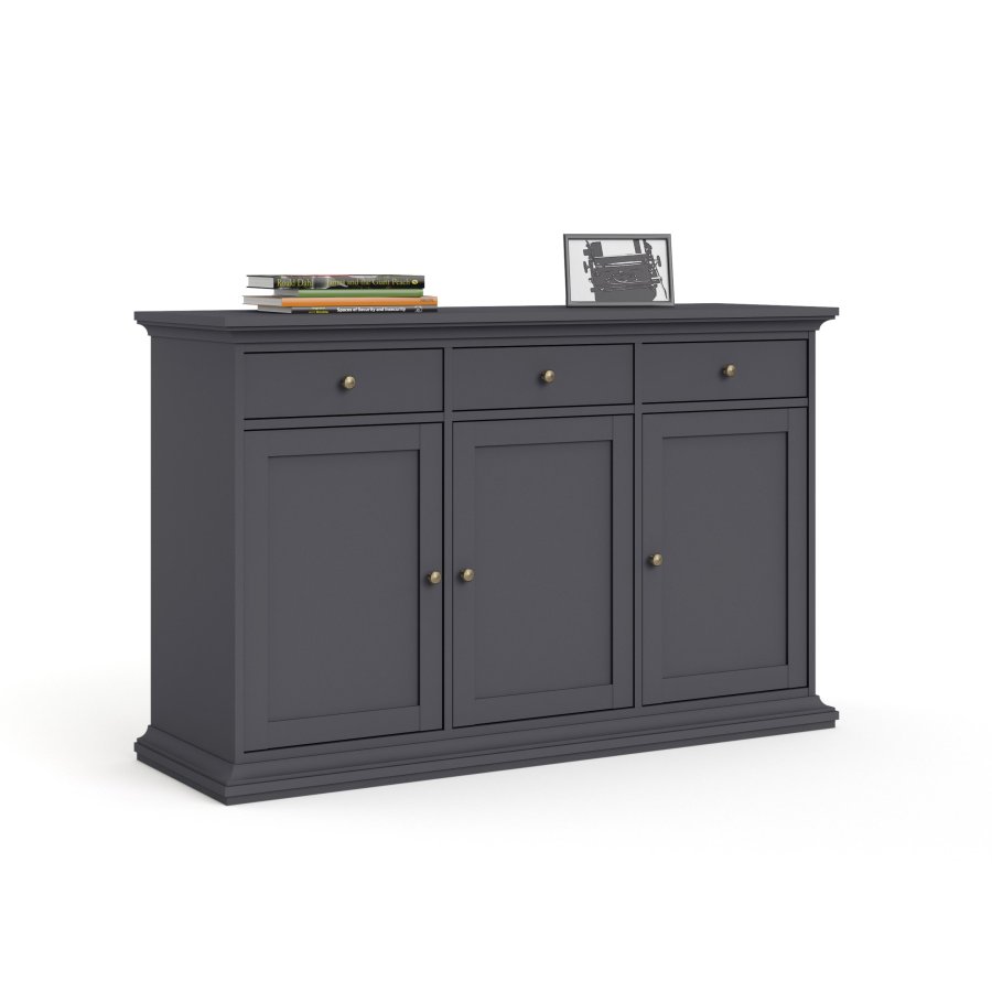 TVILUM Paris Sideboard 3 Türen + 3 Schubladen - ParcelMatt Grey Matt Grey