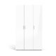 TVILUM Pepe Kleiderschrank 3-türig - ParcelOak Struktur Weiß Hochglanz