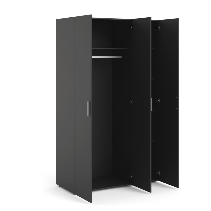 TVILUM Pepe Kleiderschrank 3 Türen - ParcelMatt Black Matt Black