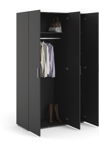TVILUM Pepe Kleiderschrank 3 Türen - ParcelMatt Black Matt Black
