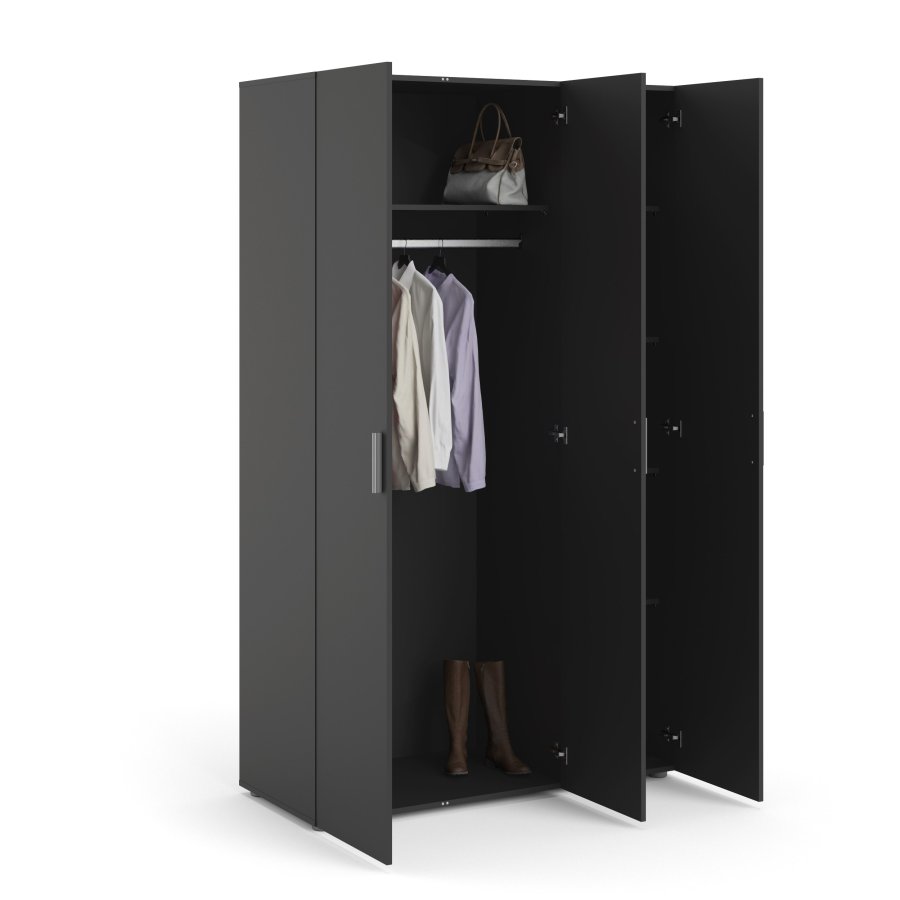 TVILUM Pepe Kleiderschrank 3 Türen - ParcelMatt Black Matt Black