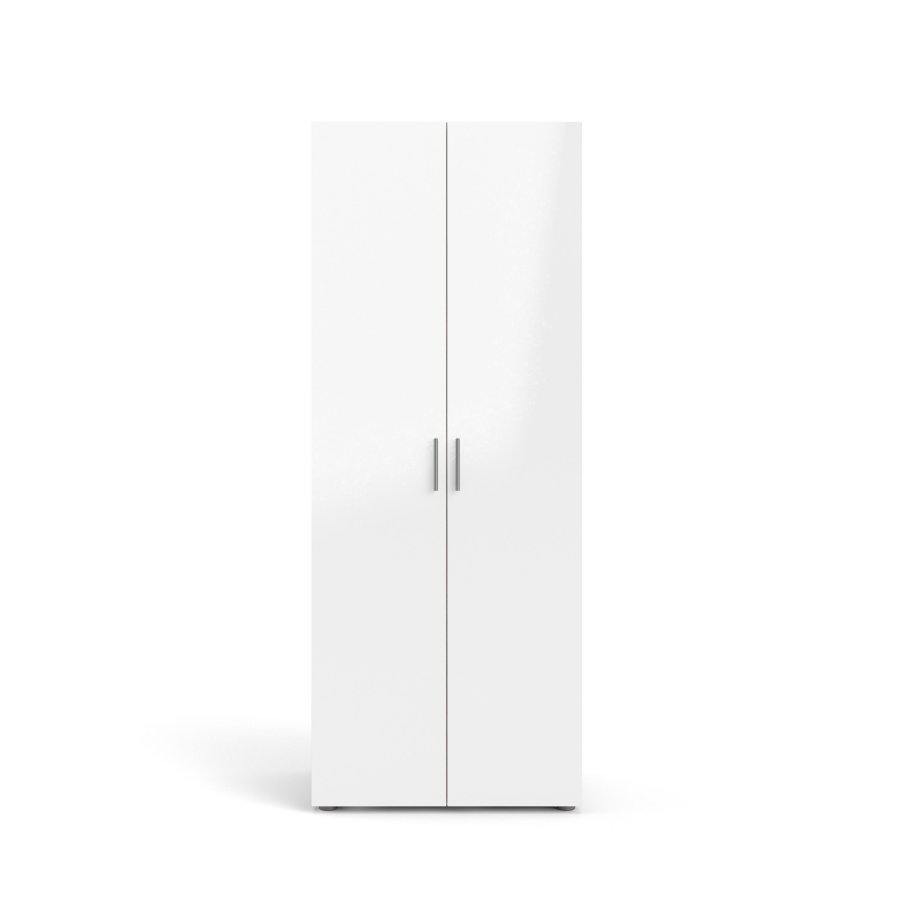TVILUM Pepe Kleiderschrank 2-türig - ParcelOak Struktur Weiß Hochglanz
