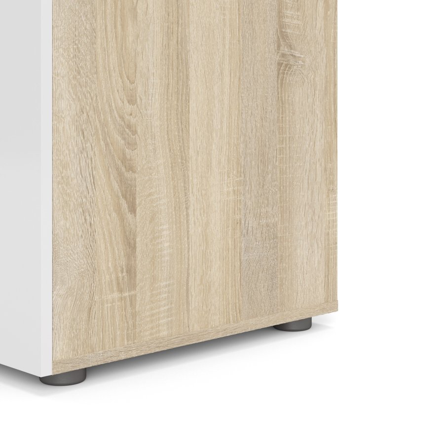 TVILUM Pepe Kleiderschrank 2-türig - ParcelOak Struktur Weiß Hochglanz