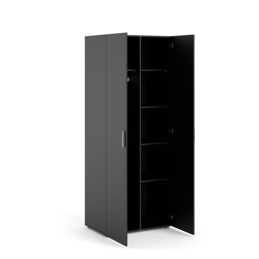 TVILUM Pepe Kleiderschrank 2 Türen - ParcelMatt Black Matt Black