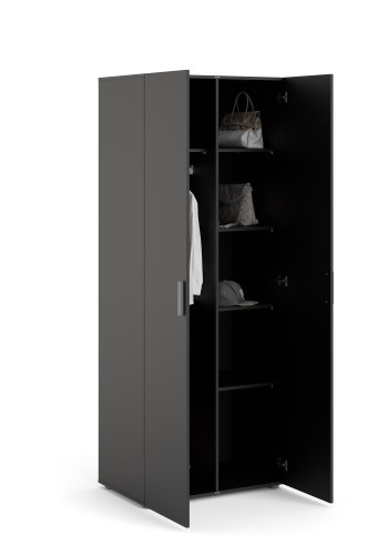 TVILUM Pepe Kleiderschrank 2 Türen - ParcelMatt Black Matt Black