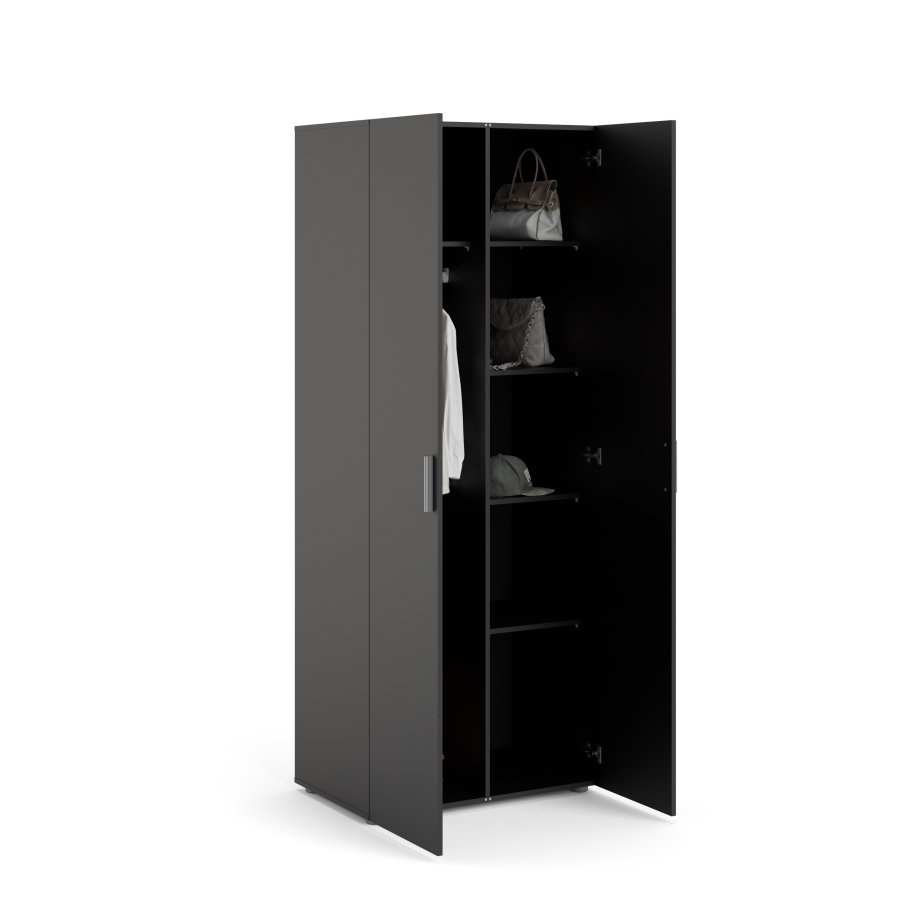TVILUM Pepe Kleiderschrank 2 Türen - ParcelMatt Black Matt Black